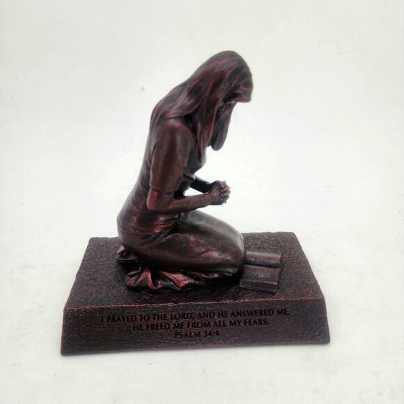 Lighthouse Christian Other - Moments of Faith Praying Woman Sculpture 4.75”T  laser-engraved Psalm 34:4: